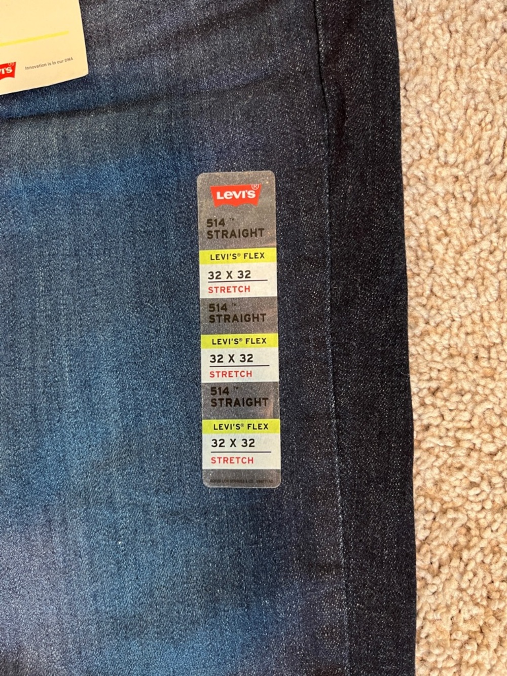 Levi's 514 Straight Stretch Men's Jeans Indigo NWT - Picture 3 of 6